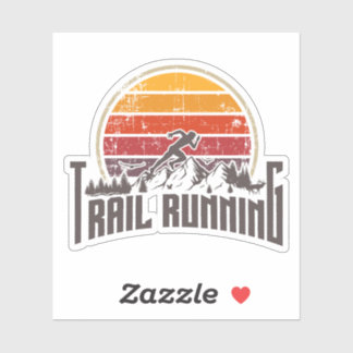 Trail met  zonsondergang sticker