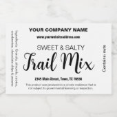 Trail Mix Aanpasbare Zelfgemaakte Label Gran_03b Voedselcontainer Etiket (Enkel label)