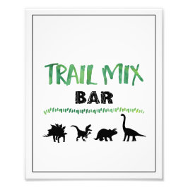 Trail Mix Bar Dinosaur Verjaardag Bord Foto Afdruk