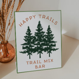 Trail Mix Bar Forest Theme Birthday Party Reclamebord Met Voetstuk