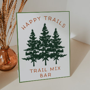 Trail Mix Bar Forest Theme Birthday Party Reclamebord Met Voetstuk