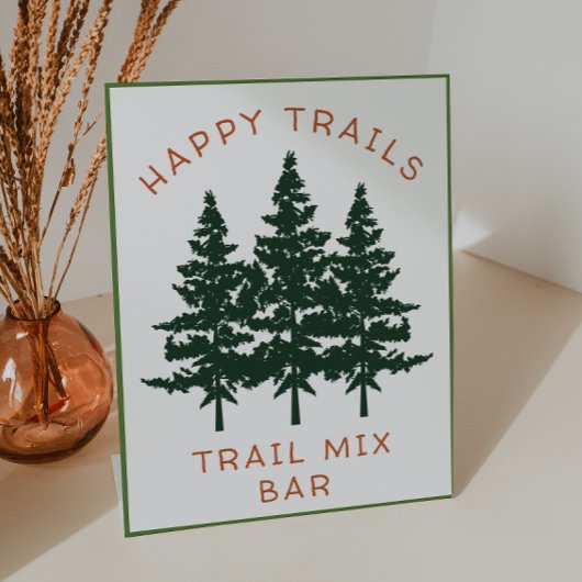 Trail Mix Bar Forest Theme Birthday Party Reclamebord Met Voetstuk