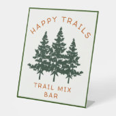 Trail Mix Bar Forest Theme Birthday Party Reclamebord Met Voetstuk (Voorkant)