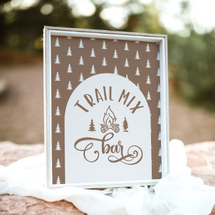 Trail Mix Bar One Happy Camper verjaardag Poster