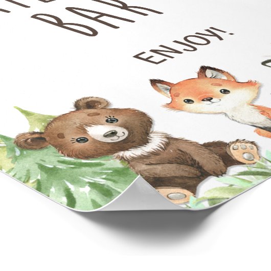 Trail Mix Bar Party Sign Woodland Animals Poster (Hoek)