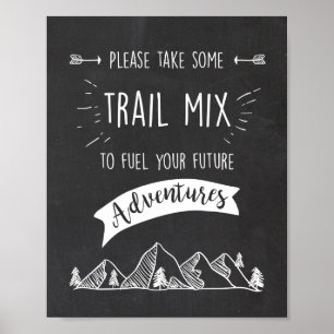 Trail mix Bar Sign Adventure tabelteken Birthday Poster