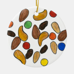 Trail Mix Nuts Snoepjes Camping Snack Food Keramisch Ornament