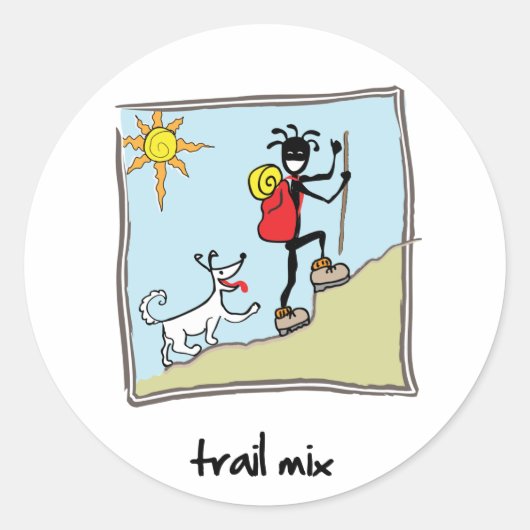 "Trail Mix" Ronde Sticker (Voorkant)