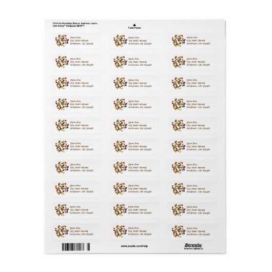 Trail Mix Snack Return Address Labels (Full Sheet)