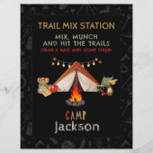 Trail Mix Station Bord voor Camping Verjaardagsfee (Voorkant)
