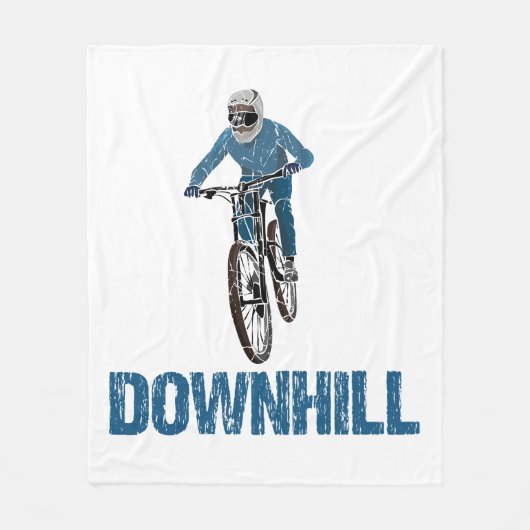 Trail Mountain Biker Downhill Fleece Deken (Voorkant)