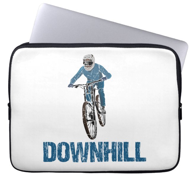 Trail Mountain Biker Downhill Laptop Sleeve (Voorkant)