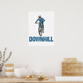 Trail Mountain Biker Downhill Poster (Keuken)