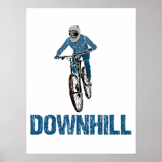 Trail Mountain Biker Downhill Poster (Voorkant)