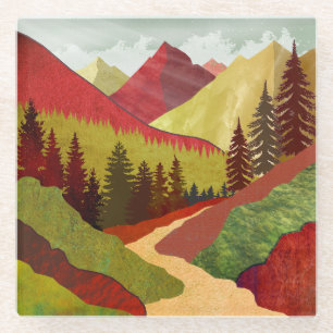 Trail naar de hemel glazen onderzetter