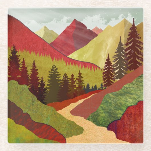 Trail naar de hemel glazen onderzetter (Voorkant)