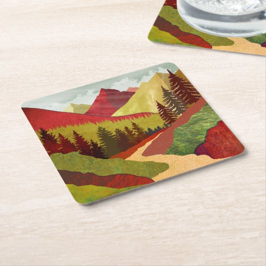 Trail naar de hemel kartonnen onderzetters (Schuin)