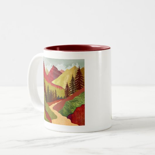 Trail naar de hemel tweekleurige koffiemok (Voorkant links)