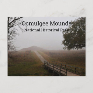 Trail naar Earth Lodge, Ocmulgee Mounds National P Briefkaart
