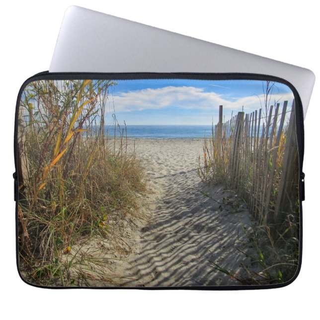 Trail naar het strand laptop sleeve (Voorkant)