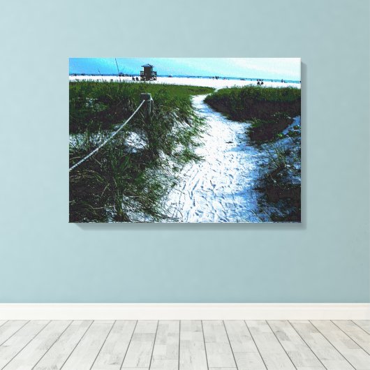Trail naar het Stunning Siesta Keys Beach Canvas Afdruk (Insitu (Houten vloer))