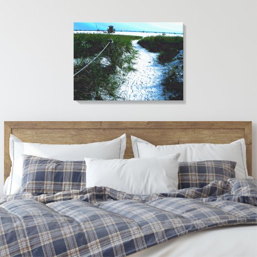 Trail naar het Stunning Siesta Keys Beach Canvas Afdruk (Insitu (Slaapkamer))