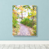 Trail of Green Canvas Afdruk (Insitu (Houten vloer))