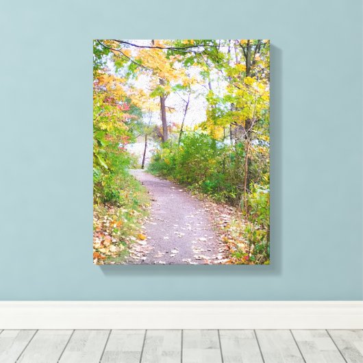 Trail of Green Canvas Afdruk (Insitu (Houten vloer))