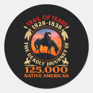 Trail Of Tears 1828-1838 Inheemse Amerikaanse Gesc Ronde Sticker