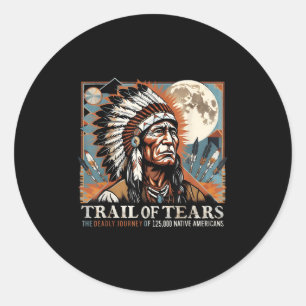 Trail of Tears Memorial voor de Amerikaanse indian Ronde Sticker