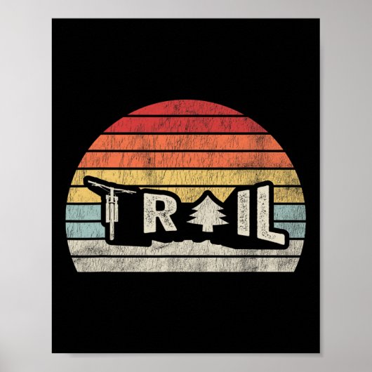 Trail Retro Vintage Zonsondergang Stijl  Poster (Voorkant)