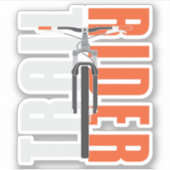 Trail Rider Mountain Bike Rider Sticker (Voorkant)