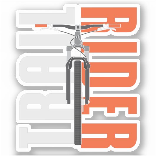 Trail Rider Mountain Bike Rider Sticker (Voorkant)