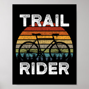 Trail Rider Mountainbike Fietser Fiets Wielrennen Poster