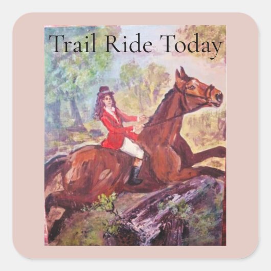 Trail rijden vandaag vierkante sticker (Voorkant)