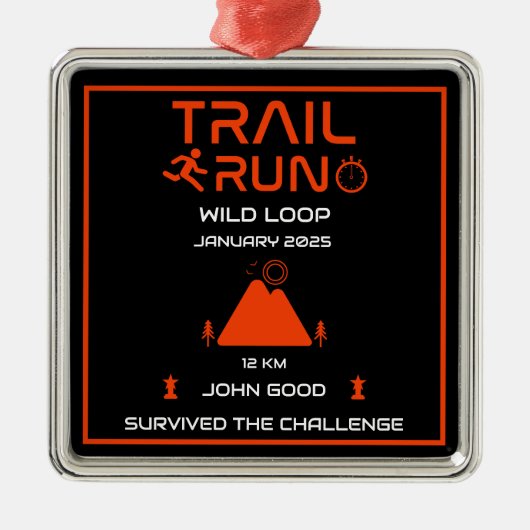 Trail Run Competition Award Metalen Ornament (Voorkant)
