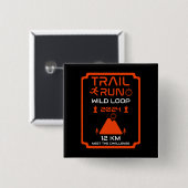 Trail Run Wedstrijd Award Vierkante Button 5,1 Cm (Voorkant /achterkant)