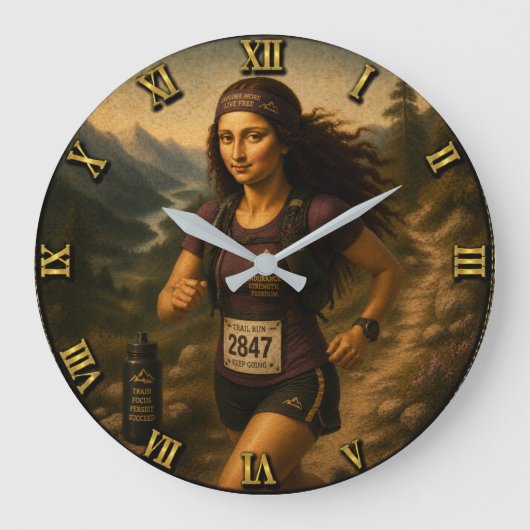 Trail Runner Funny Mona Lisa Grote Klok (Voorkant)