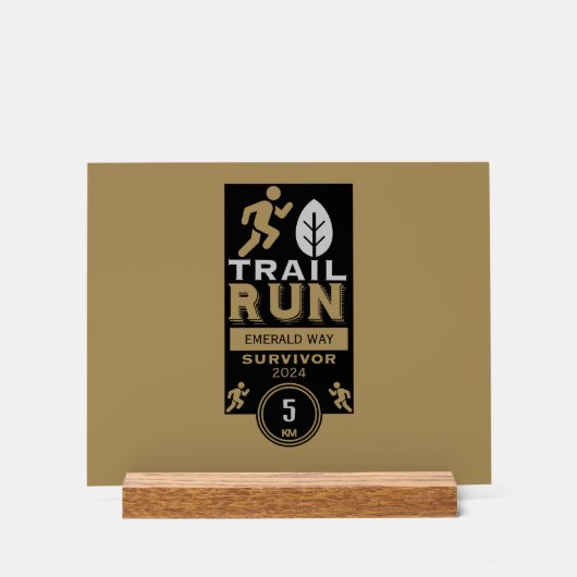 Trail Runner Race Competitie Acryl Bord (Voorkant)