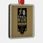 Trail Runner Race Competitie Metalen Ornament (Rechts)