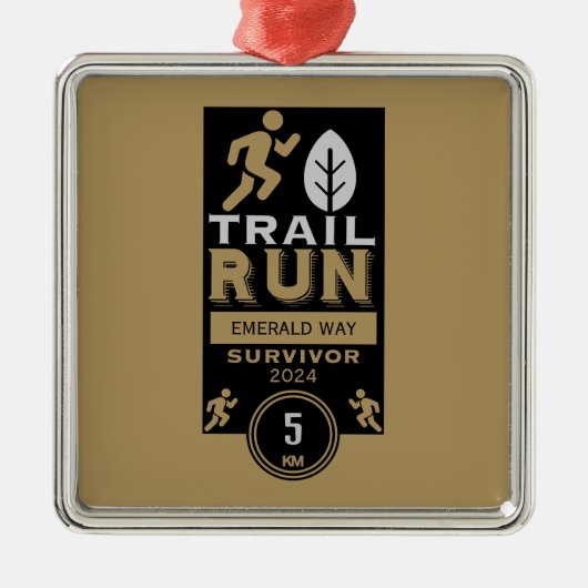 Trail Runner Race Competitie Metalen Ornament (Voorkant)
