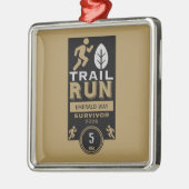 Trail Runner Race Competitie Metalen Ornament (Links)