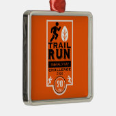 Trail Runner Race Competitie Metalen Ornament (Rechts)