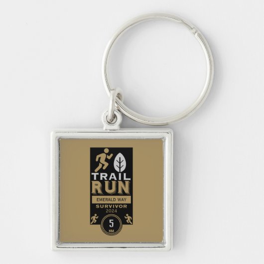 Trail Runner Race Competitie Sleutelhanger (Voorkant)