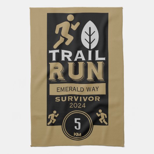 Trail Runner Race Competitie Theedoek (Verticaal)