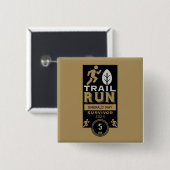 Trail Runner Race Competitie Vierkante Button 5,1 Cm (Voorkant /achterkant)