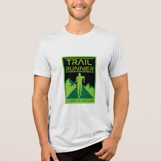 Trail Runner Sport in Natuur Tri-Blend Shirt (Voorkant)