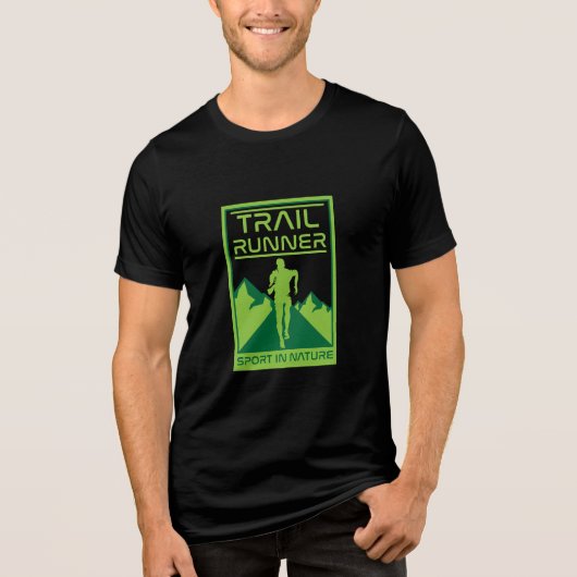 Trail Runner Sport in Natuur Tri-Blend Shirt (Voorkant)