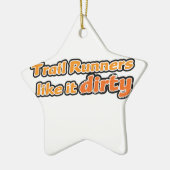 Trail Runners houden van het Dirty Keramisch Ornament (Links)