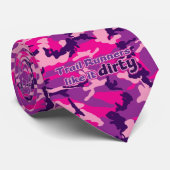 Trail Runners houden van het Dirty - Roze Camo Stropdas (Opgerold)